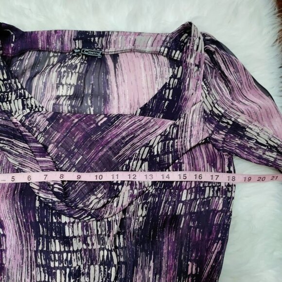 Casting Elegant Pink Black Abstract Print Blouson Mini Dress Women's Size 2 - Picture 7 of 8